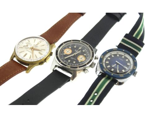 Three manual-wind gents wristwatches to include an Accurist, Lings both working &amp; a non-working Timex