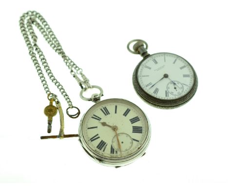 A decorated New York Standard Watch Company 'warranted coin silver' top-wind pocket watch, uncracked enamel dial, winds &amp;