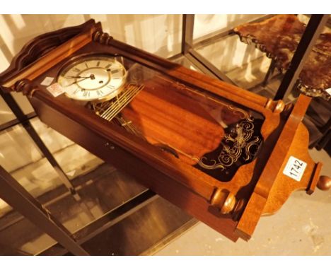 Hermle Fulham mechanical regulator wall clock with 4 x 4 Westminster chime in walnut finish H: 68 cm CONDITION REPORT: D: 11 