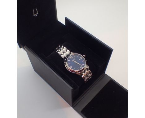 New and boxed gents Bulova wristwatch with blue face