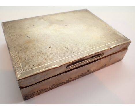 Hallmarked silver engine turned cigarette box 