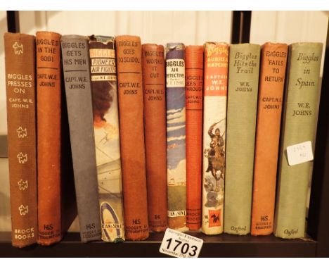 Twelve Biggles books including first edition examples