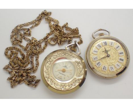 Two manual wind Swiss made pocket watches ( one on a chain )