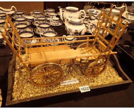 Broad wheeled Sussex wagon scale model cart made from plans all parts cut to size by hand to produce a perfect miniature repr