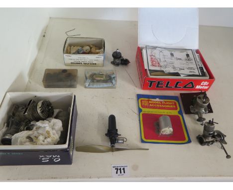 Model Aircraft engines including two Telco compressed air motors, Jet-Ex Engine with fuel, DC Dart Diesel engine - missing ne