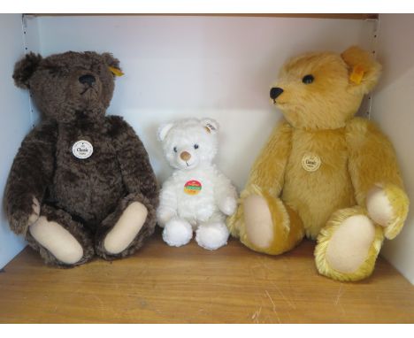 Three Steiff Teddy Bears including 1909 Classic Teddy, 1920 Classic Teddy and an original Cosy Friends Teddy 