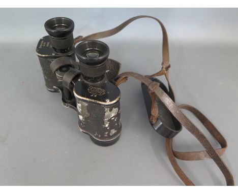 Used Ernst Leitz of Wetzlar World War II German Army issued binoculars, KF Denotes Cold Weather lubricant used 6 x 30, good w