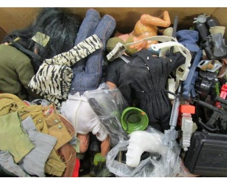 A quantity of Action Man figures, clothes and various accessories 