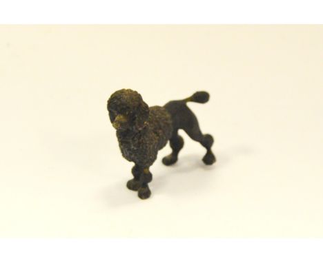 An Austrian cold painted bronze miniature poodle, c.1920