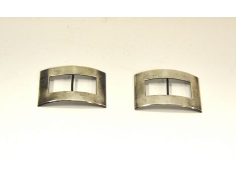 A pair of Edwardian Scottish silver buckles, retailed by W R Callander of Falkirk, Glasgow 1904, 27.2g