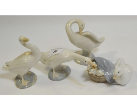 Lladro - a Lladro goose, outstretched neck; others (4)