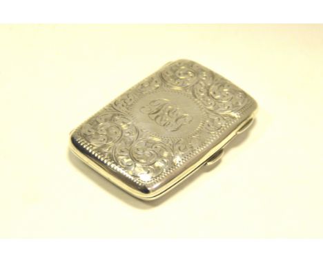 An Edwardian silver cigarette case, Birmingham 1901, 52.3g