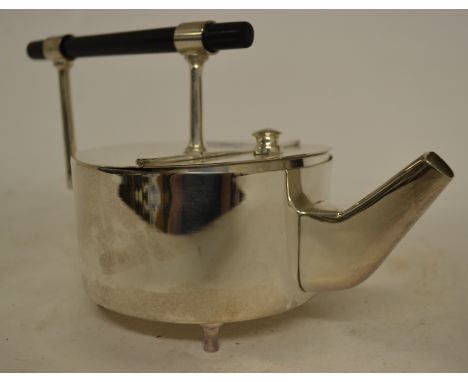 A Dr Christopher Dresser style plated teapot, 13 cm high