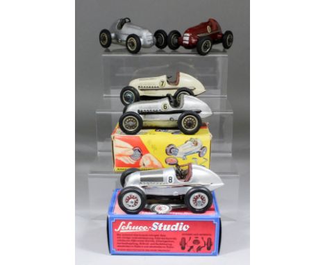 A Schuco "Studio" - The Steerable Driving School Car" No. 1050, in silver finish, with instruction leaflet, key and box for s