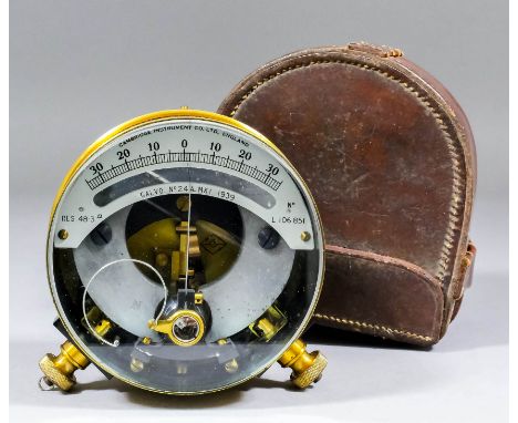 A Unipivot Galvanometer No. 24A.Mk.1, produced by the Cambridge Instrument Co Ltd, England, in lacquered brass case (1939), c