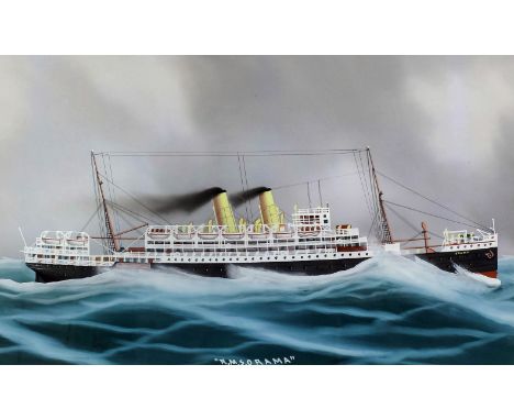 Early 20th Century School - Gouache - Ship portrait - "R.M.S. Orama" in choppy seas, 14.25ins x 23.25ins, unsigned, in painte