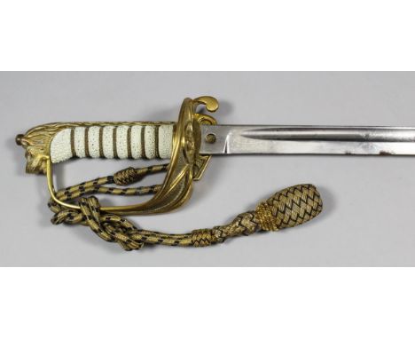 A late 19th / early 20th century 1827 pattern Naval Officer's sword retailed by Gieves, The property of the late Surgeon Rear