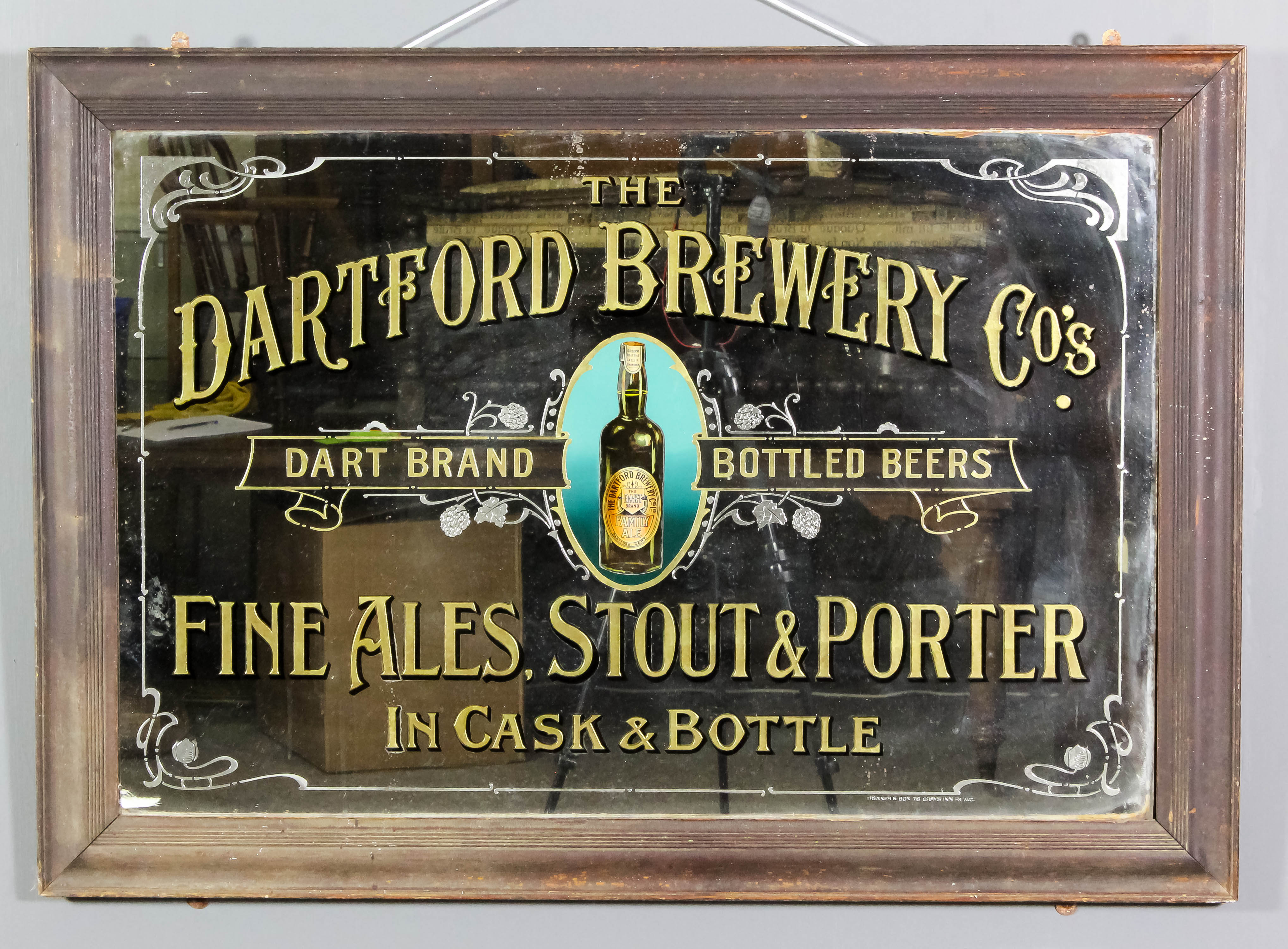 An early 20th Century pub advertising mirror "The Dartford Brewery Co