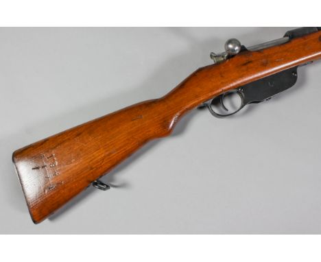 An M35 bolt action service rifle by Steyr, converted to .410 shotgun, Serial No. 4147, the 29ins blued steel barrel fitted wi