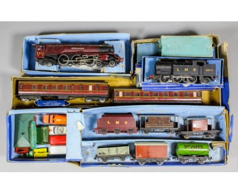 A Hornby Dublo tinplate boxed train set with "Duchess of Atholl" (6231) in burgundy livery, with two L.M.S. coaches and rolli