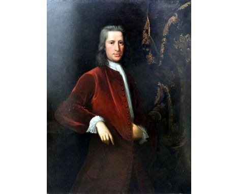 Circle of Enoch Seeman (circa 1694-1744) - Oil painting - Three quarters length portrait of Richard Lamb (1685-1746) wearing 