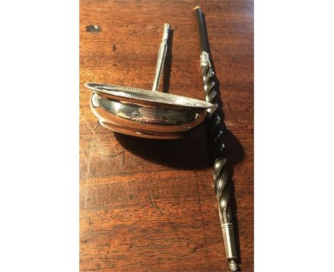 Georgian silver toddy ladle with twisted ballen handle the handle broken at the joint the marks rubbed