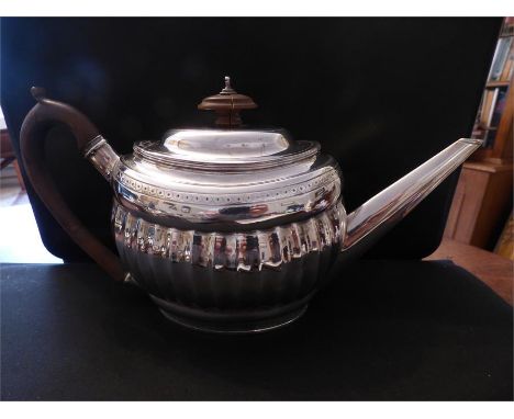 George III silver teapot with bright cut decoration London 1799 Soloman Hougham 16 ozt