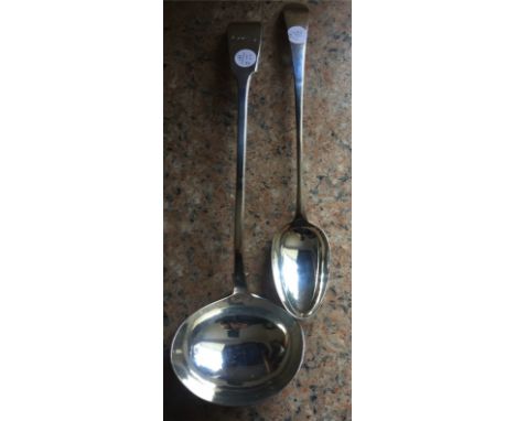 London silver ladle 1836 by Mary Chawner and Peter & Ann Bateman stuffing spoon 1796 gross weight 10.7 ozt