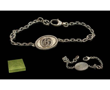 Gucci Interest - Ladies Gucci &amp; Sterling Silver Bracelet. Full Hallmarks for Gucci &amp; Sterling Silver. As New Conditio