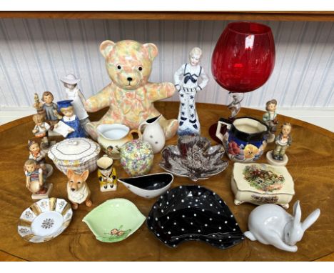 Collection of Miscellaneous to include six Hummel figures, Nao figure, Lladro rabbit, continental figure, glass ornaments, ju
