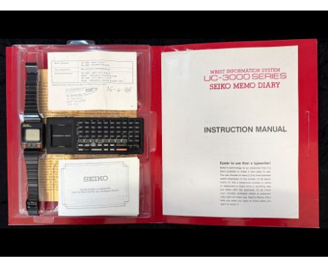 1980's Seiko Memo Diary & Analogue Watch. Wrist Information System, UC-3000 Series. Comes Complete With Box, Instruction Manu