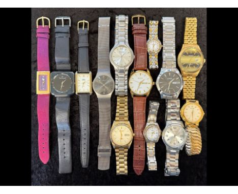Collection of Fashion Watches, Ladies & Gentlemen's leather and bracelet straps, assorted makes comprising Seiko, Timex, Seko