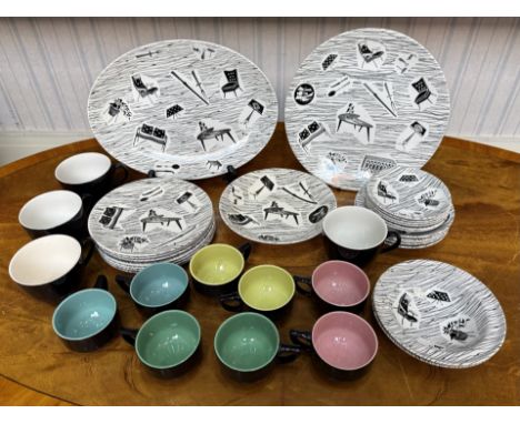 Collection of 'Homemaker' China by Ridgway Potteries, circa 1950/60s, comprising two bread and butter/cake plates, seven side
