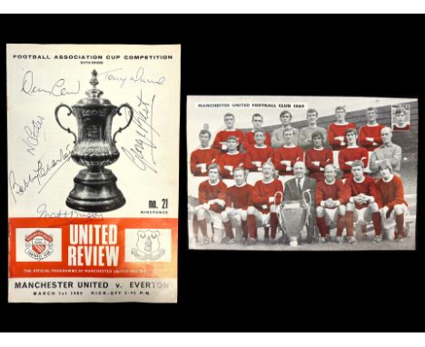 Manchester United Interest - Manchester United Football Club Programme - 1969, with six autographs: George Best, Bobby Charlt
