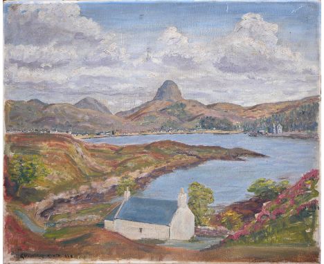 William Gunning King (1859-1940) - Lochinver, signed and dated 1928, inscribed verso, oil on canvas, 50.5 x 61cm, unframed  U