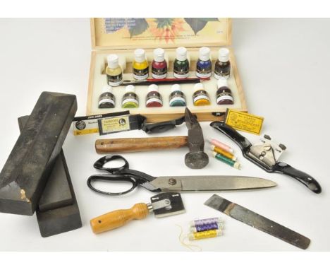 *Bookbinding and Workshop tools & equipment. A large collection of tools and equipment from Philips Smith's studio, including