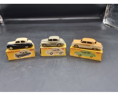 Dinky:&nbsp;three vintage boxed vehicles, comprising: Morris Oxford Saloon No.159; Studebaker Land Cruiser No.172; and Austin