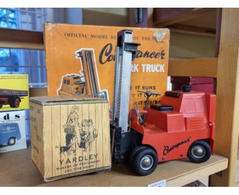 Victory Industries: a vintage 'Official Model Replica of the Conveyancer Fork Truck', with accessories, in original box. 