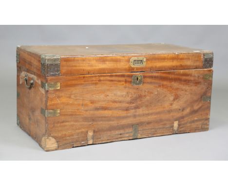 A 20th century camphor and brass bound trunk, height 48cm, width 104cm, depth 51cm (some faults).Buyer’s Premium 29.4% (inclu