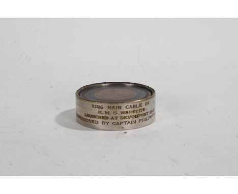 Ring main cable of H.M.S. Warspite, launched at Devonport 1913, commissioned by Captain Philpotts, 1915, 7.5cm diameter&nbsp;