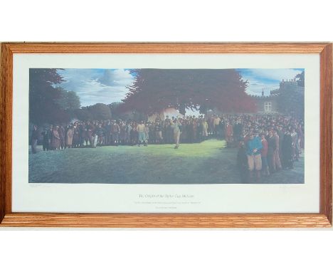 ANTHONY OAKSHETT (Born 1955) "The first shot played at the 1926 Inaugural Ryder Cup Match at Wentworth", colour print, limite