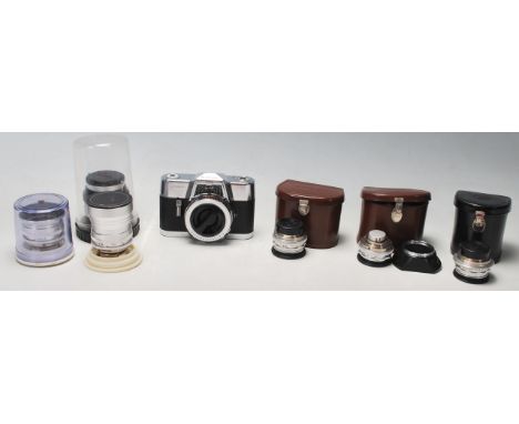 A vintage German Voigtländer Ultramafic photograph camera along with Nikkor-P Auto 1:2.5 f=105mm Nippon Kogaku Japan No 20819