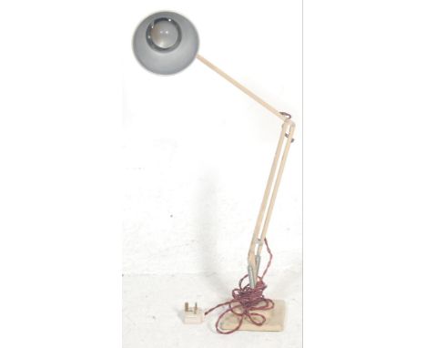 Herbert Terry &amp; Sons - Model 1227 - An mid 20th century Anglepoise industrial factory work table / desk lamp in a cream p