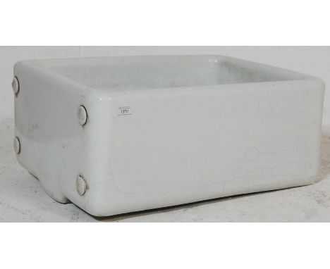 A good 20th century retro vintage large white glazed Belfast sink. Measures 30cm x 60 x 45cm.