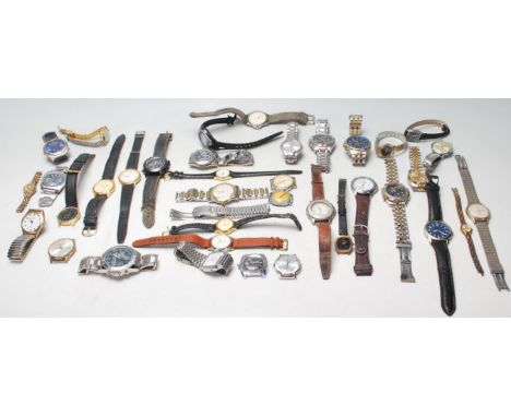A large collection of mixed ladies and gentlemens watches to include Accurist, Timex, Olivia, Casio, Citron, Originex, Sekond