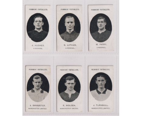 Cigarette cards, Taddy, Prominent Footballers (No footnote), six cards, Liverpool, three cards, J. Hughes, G. Latham &amp; M.