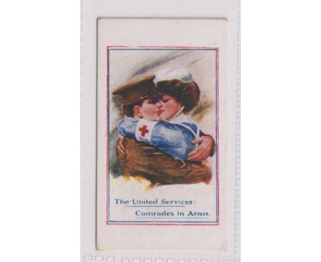 Cigarette card, E C Beeston, Army Pictures, Cartoons etc, type card,  'The United Services Comrades in Arms' (sl corner knock