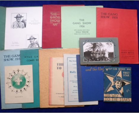 Ephemera, Scouting, selection, 10 Gang Show &amp; other programmes, 1932 to 1938, a vintage Christmas card with photographic 