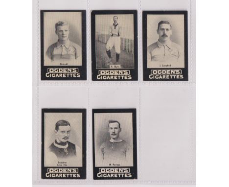 Cigarette cards, Ogden's, Tabs Type issues, General Interest (Item 97-2, Football), 5 cards, Bassett, R. Blyth, J. Campbell, 