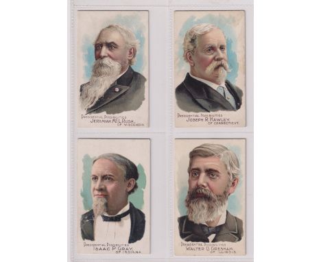Cigarette cards, USA, Duke's, Presidential Possibilities, 'XL' size, four cards, Joseph R. Hawley, Walter Q. Gresham, Isaac P